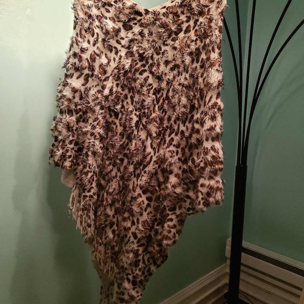 Animal Print Cream Afghan sweater